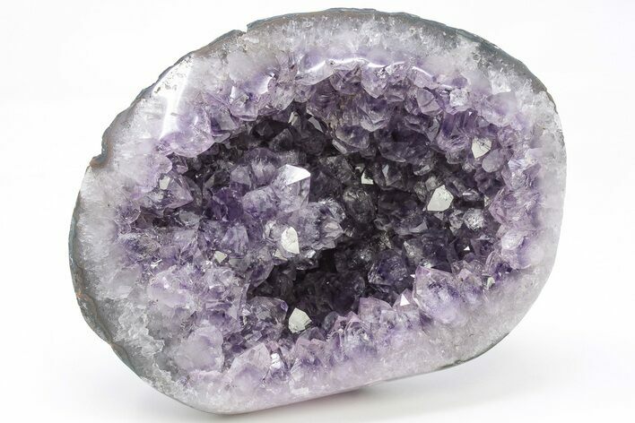 Purple Amethyst Geode With Polished Face - Uruguay #199746